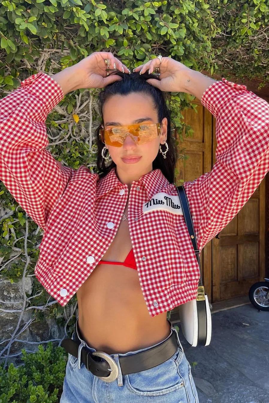 Miu Miu Gingham Checked Cropped Jacket - 36/S