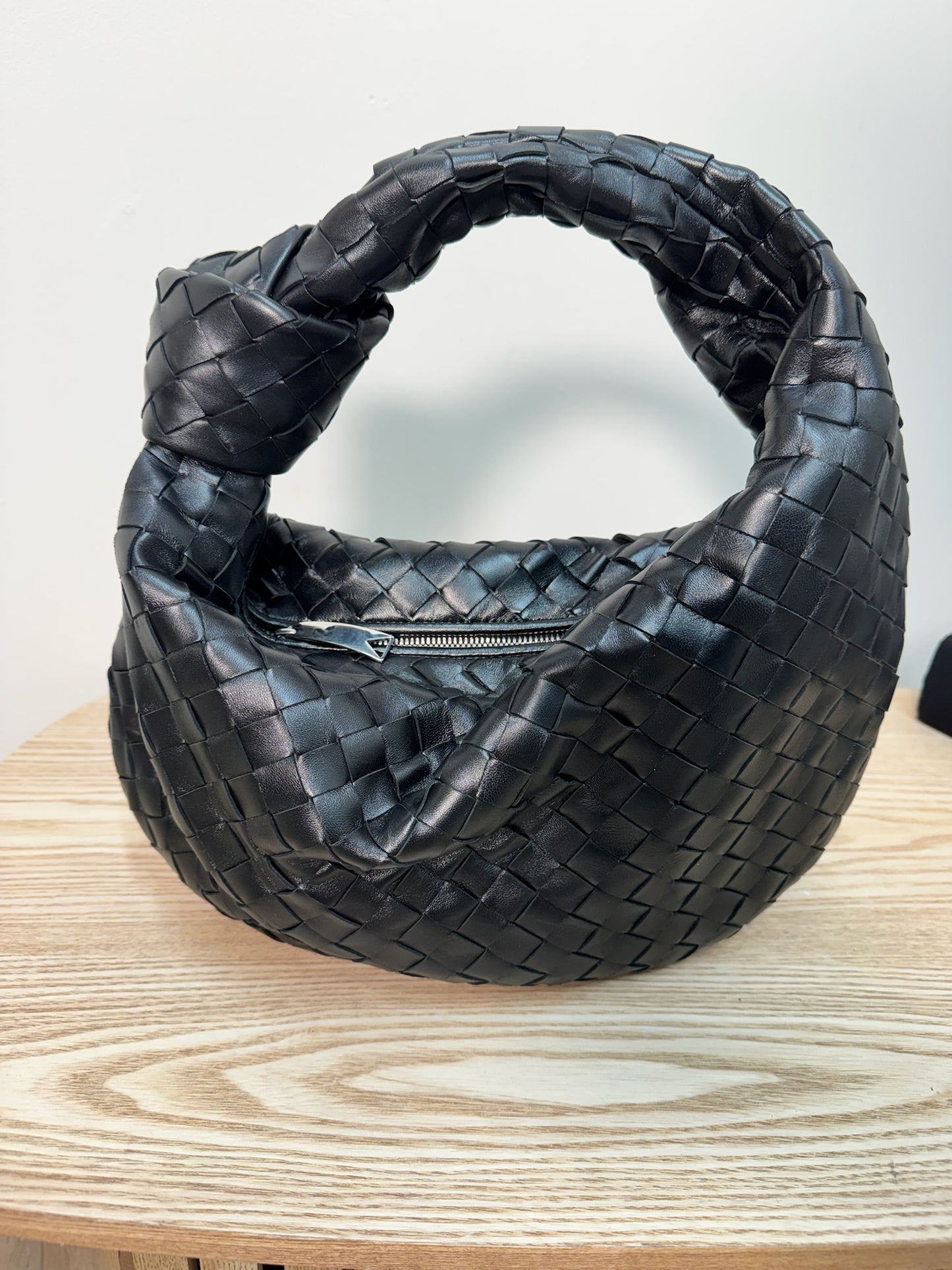 Bottega Veneta Black Lambskin Leather Jodie Suede Hobo Bag – New No Tags