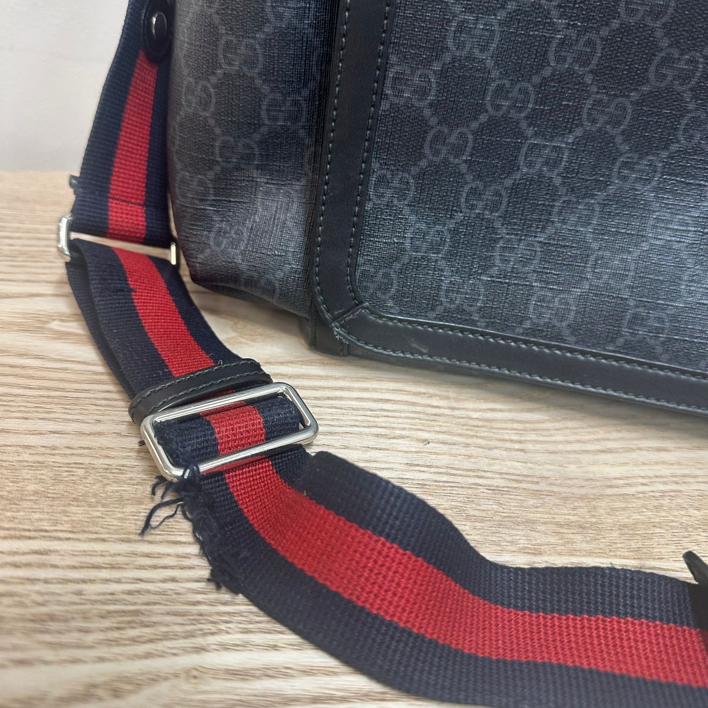 Gucci Navy Red GG Supreme Baby Changing Bag