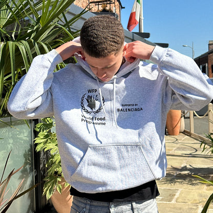 Balenciaga Grey WFP Political Hoodie – Medium