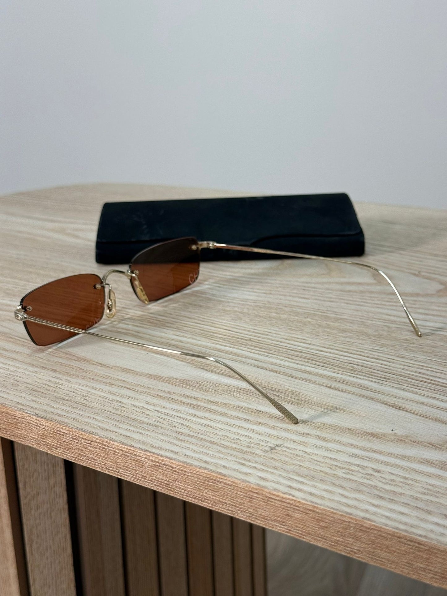 The Row Brown Skinny Sunglasses - One Size