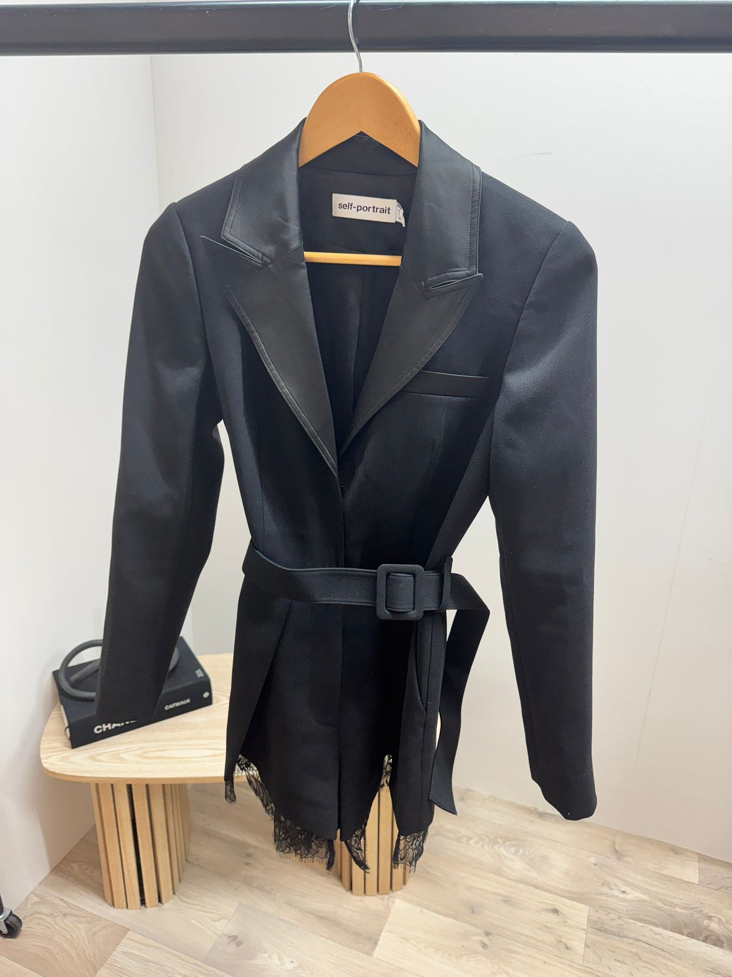 Self-Portrait Black Lace Trim Playsuit Romper-XS