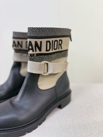 Dior D-Major Black Shiny Calfskin Boots - UK 4.5