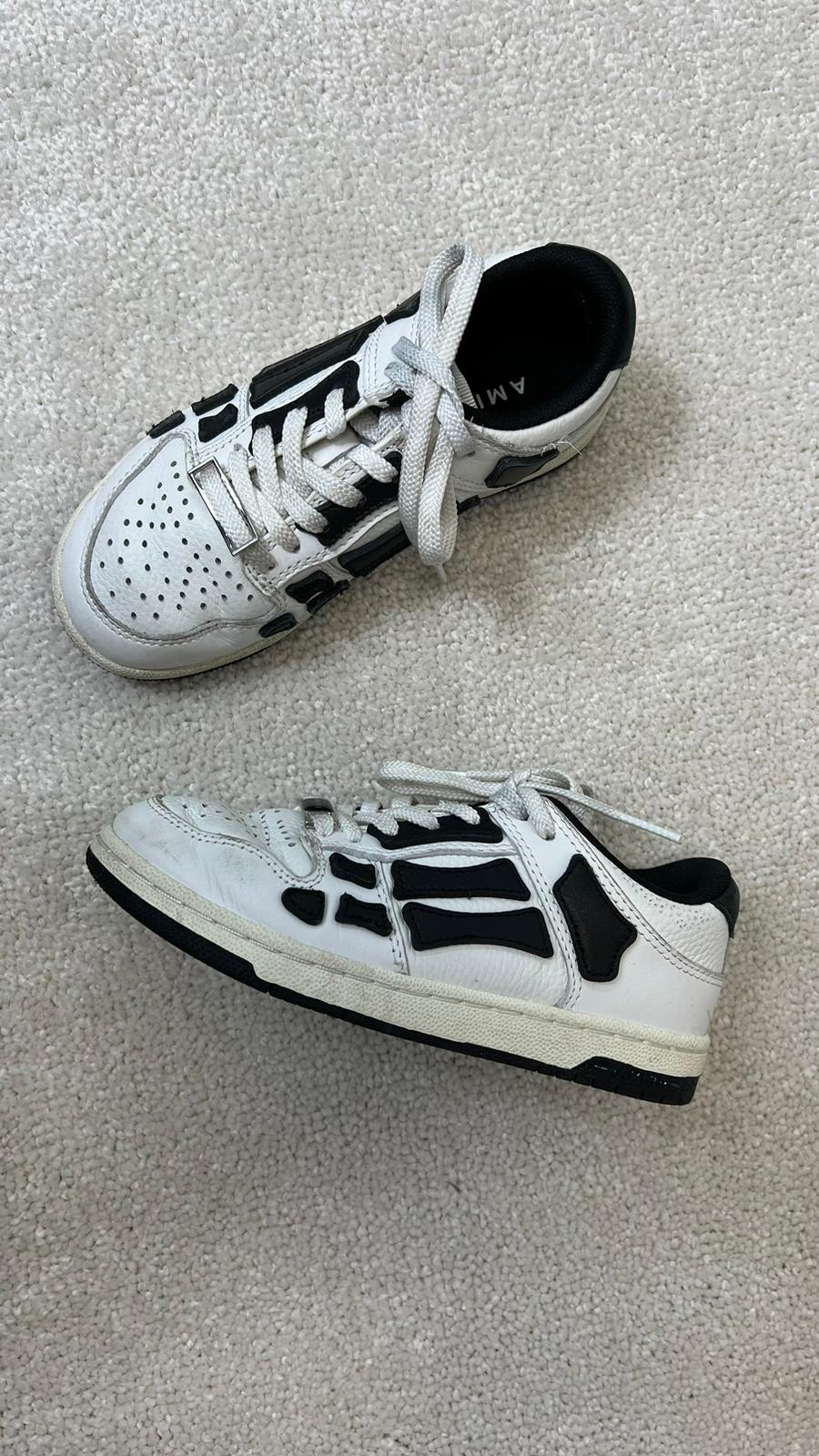 Kids Amiri White & Black Bone Trainers - EU 29