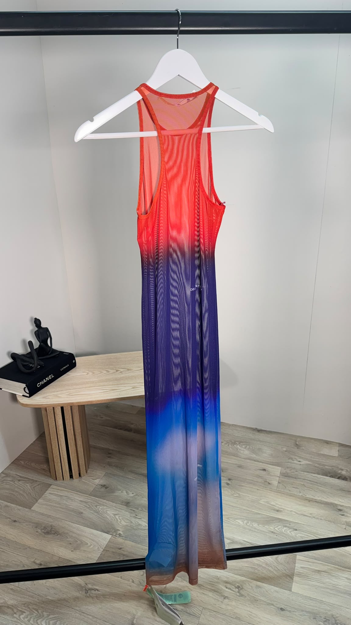 Off-White Off Blur Gradient Mesh Maxi Dress – New In Tags IT 40 / UK 8