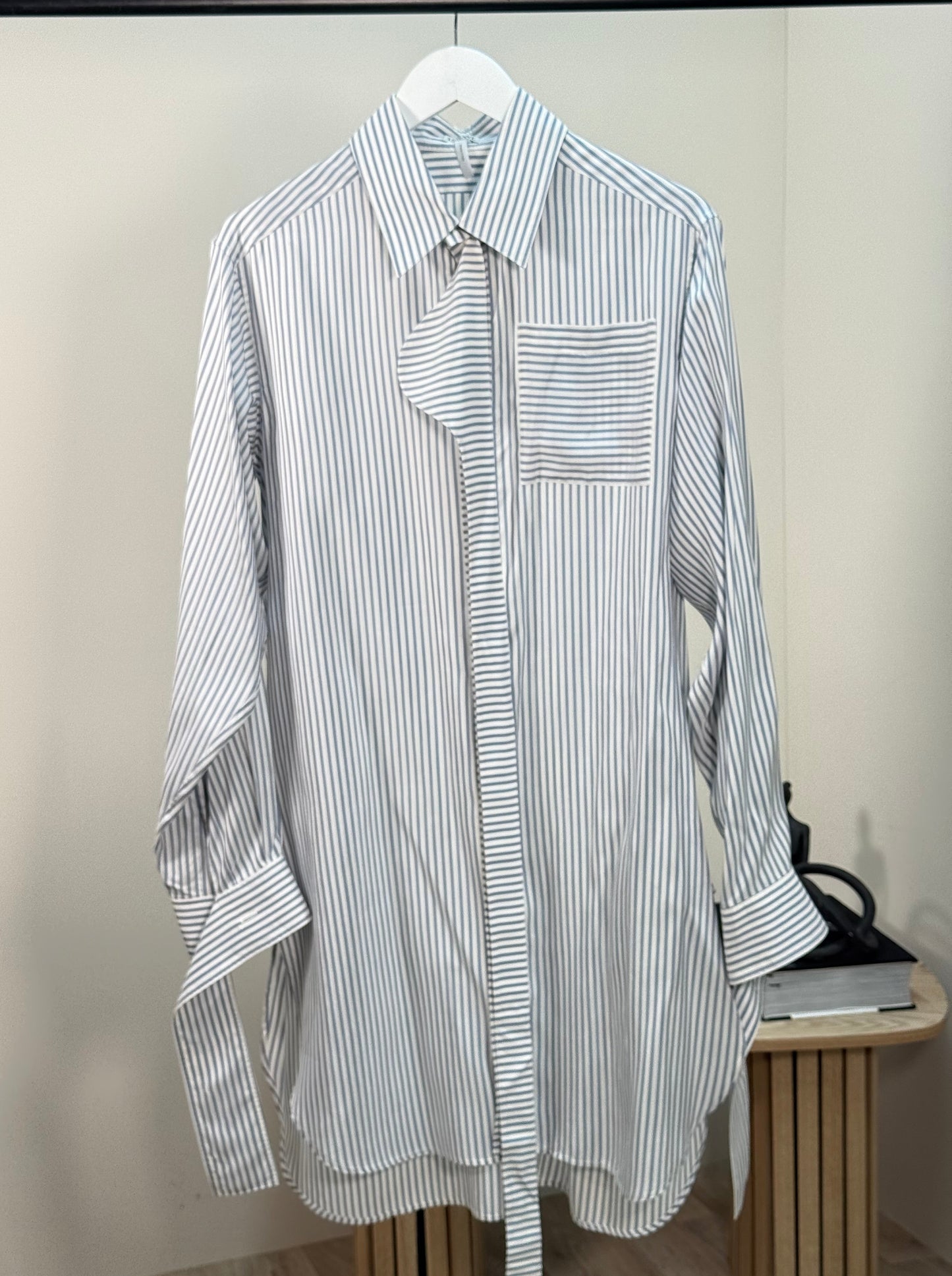 Loewe Blue White Striped Shirt - Medium