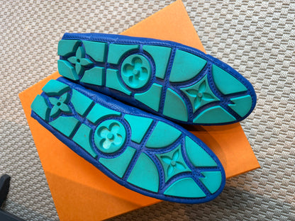 Louis Vuitton Blue Monogram Loafer Shoes – UK 7.5