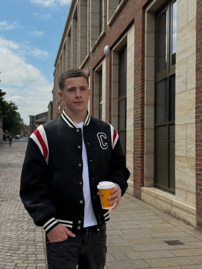 Celine Logo Varsity Bomber-50, UK Large