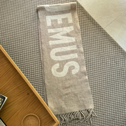 Jacquemus Beige Virgin Wool Logo Scarf – One Size