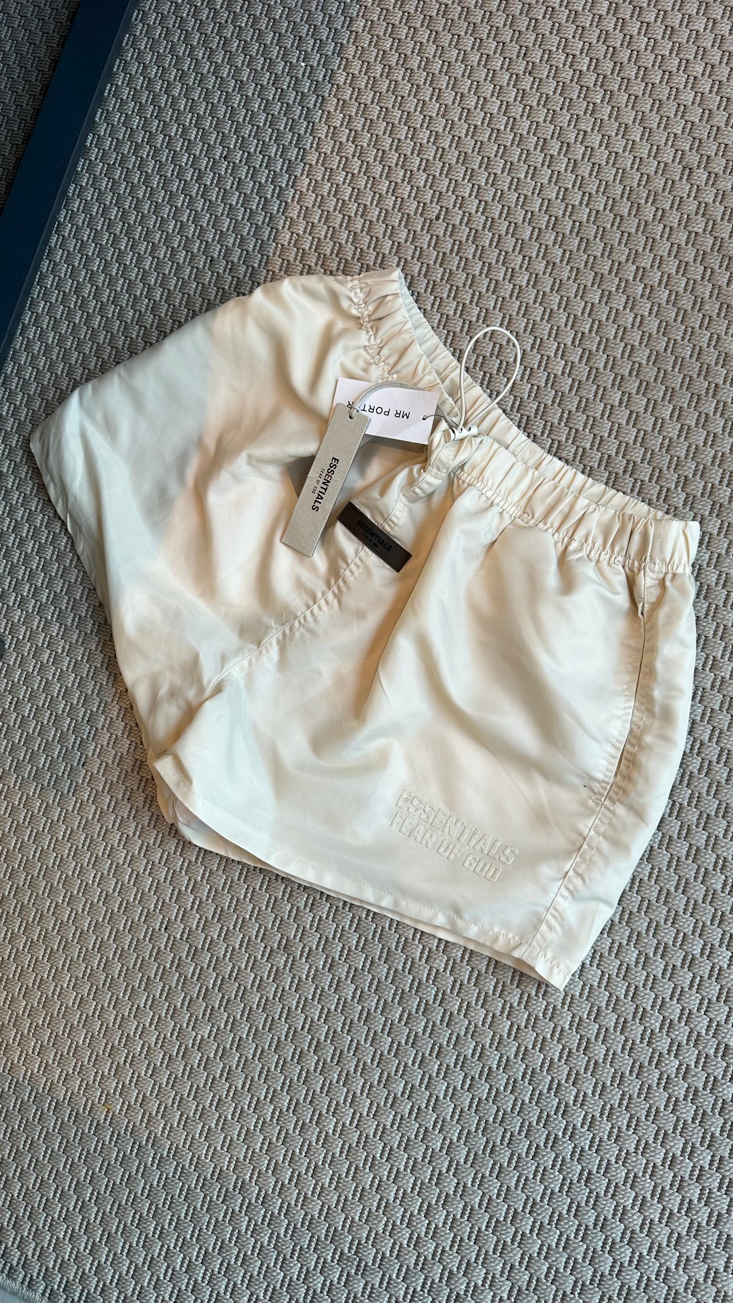 Essentials Cream Nylon Shorts – New In Tags Large