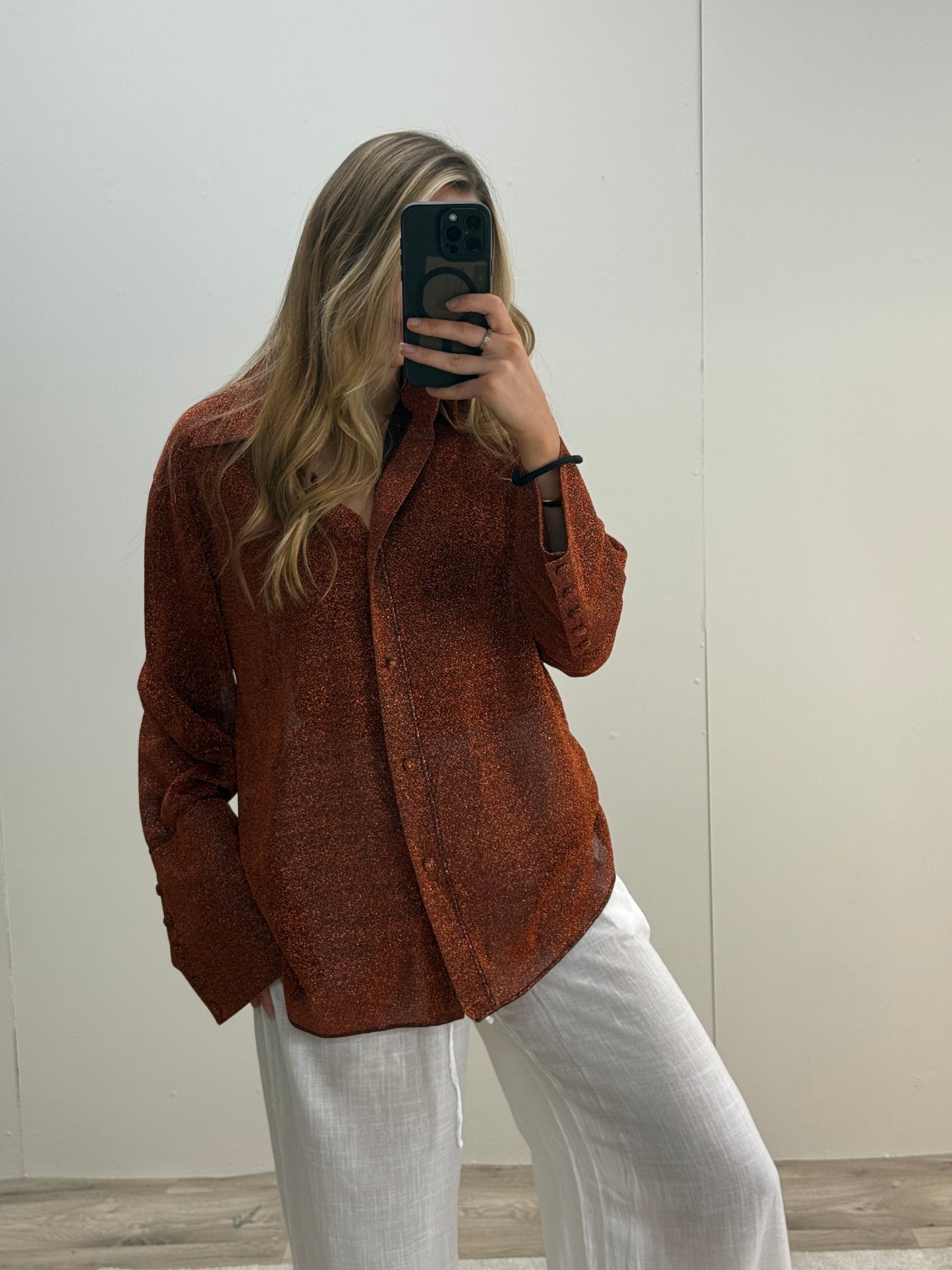 Oséree Bronze Glitter Lumier Shirt S-M