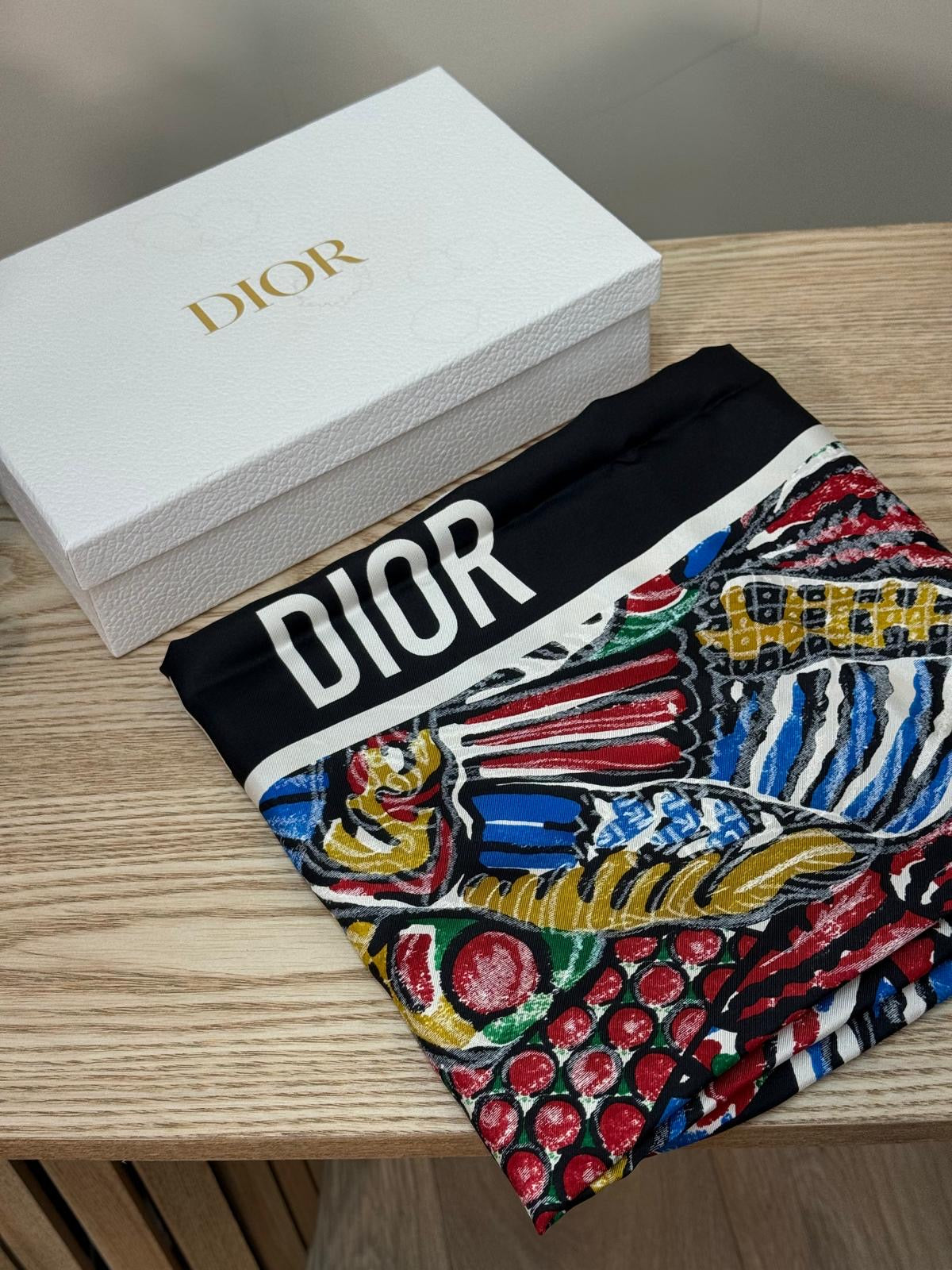 Dior Butterfly Multicolour Silk Square Scarf - One Size
