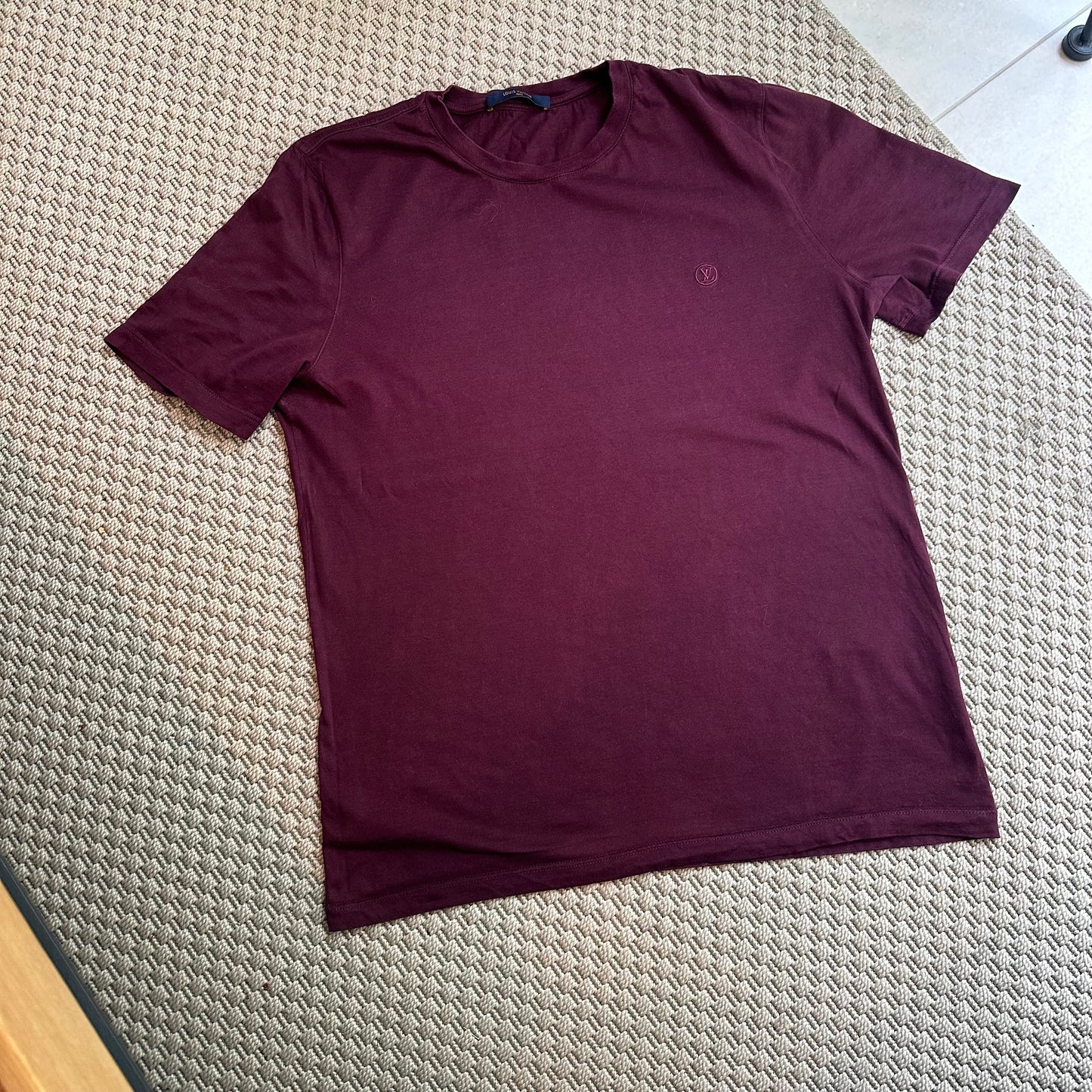 Louis Vuitton Burgundy Embossed LV Monogram T-Shirt, XXL