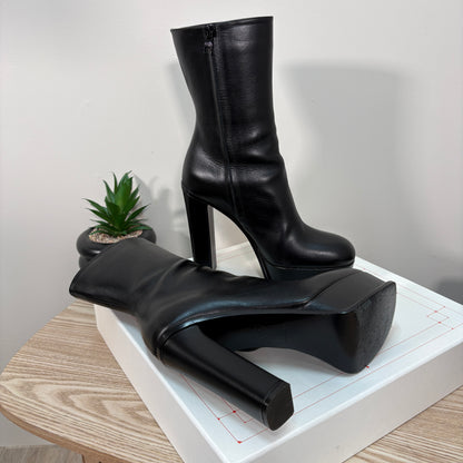 Alexander Mcqueen Black Platform Chunky Boot - 39/UK6