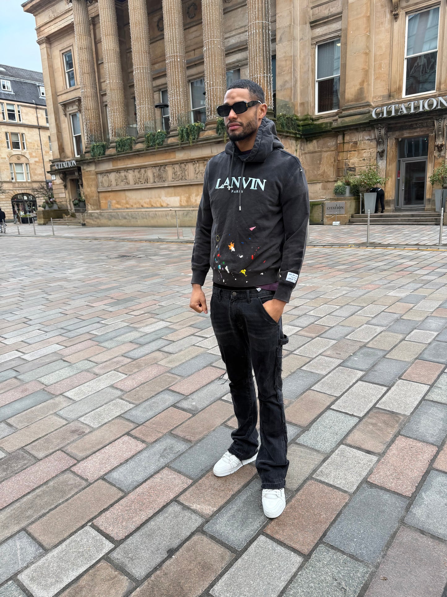 Lanvin X Gallery Dept Black Paint Splash Hoodie – New In Tags Large