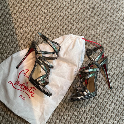 Christian Louboutin Silver Clessimo Alta 120 Heel - UK 5