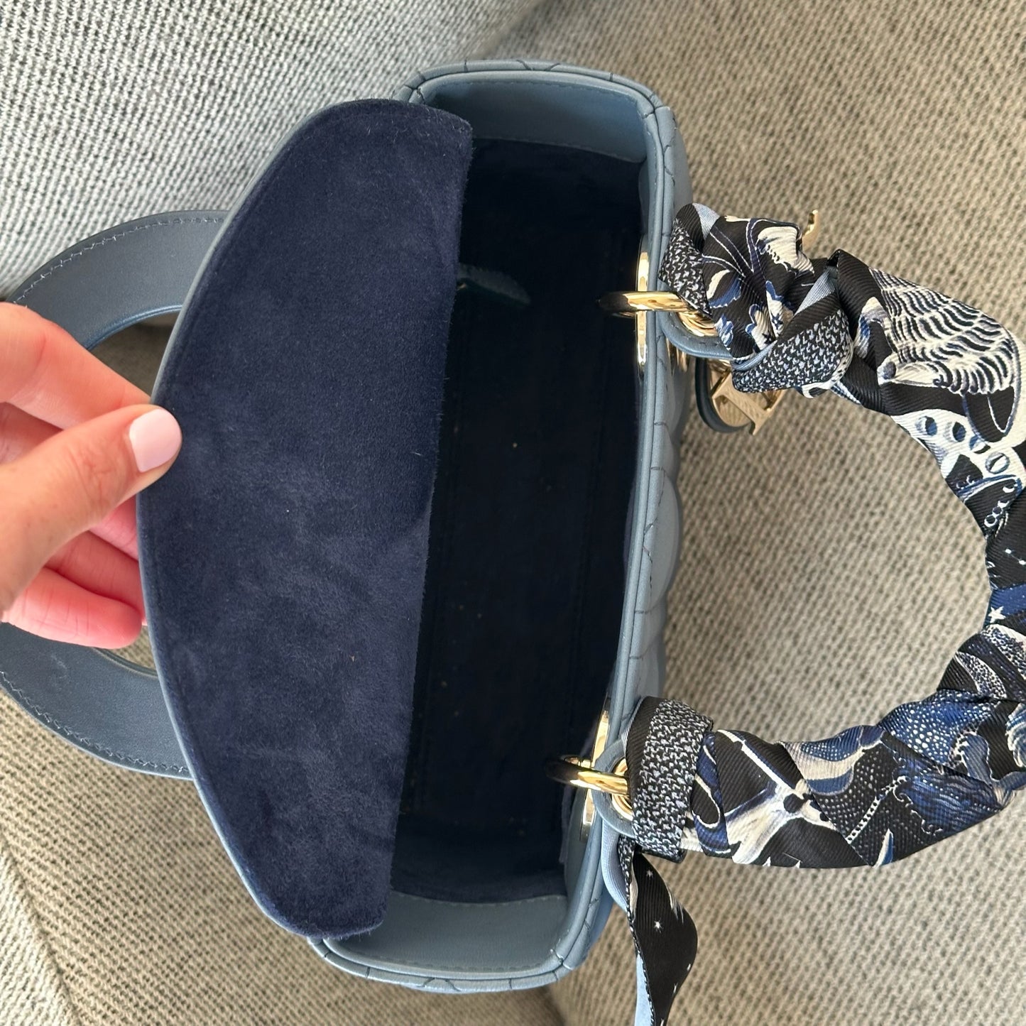 Christian Dior Small Dior My ABC Lady Dior Ombré Blu - In Box Inc Silk Twill And Long Strap