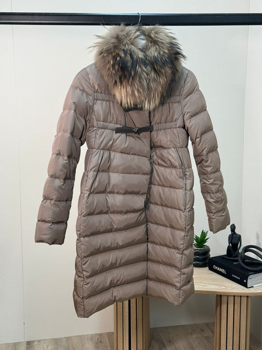 Moncler Lemming Fur Down Puffer Quilted Parka Jacket -Size 1/Small
