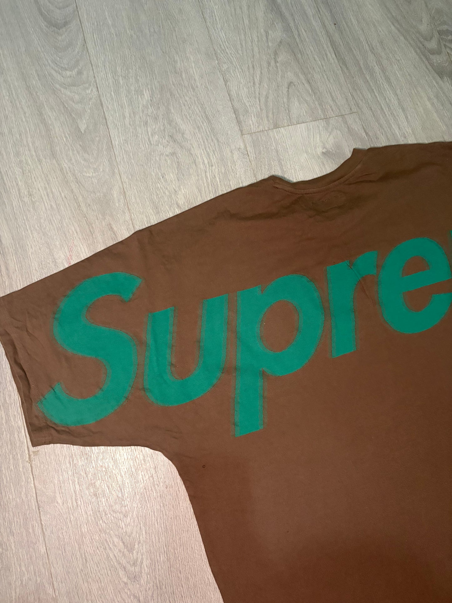 Supreme Brown Large Teal Logo T-Shirts – Large
