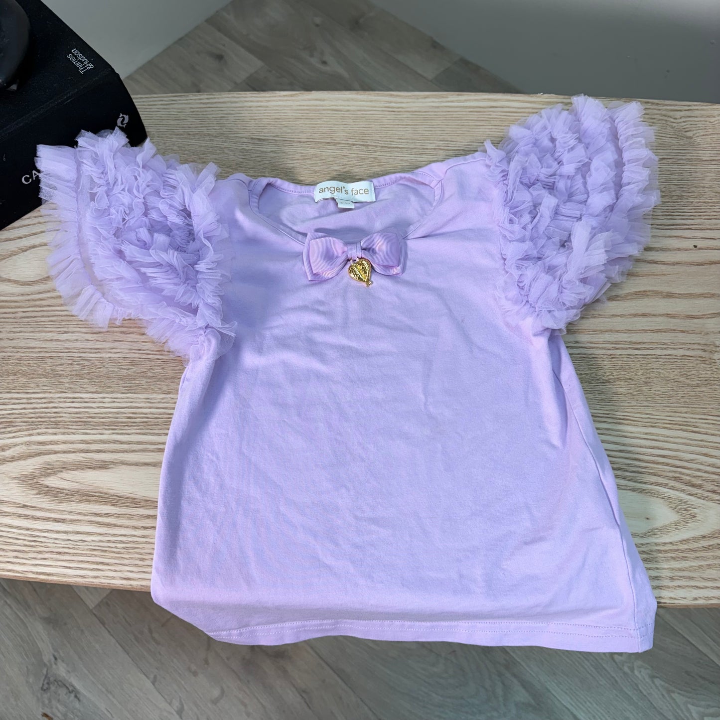 Kids Angel Face Purple Ruffle Top – Age 3-4