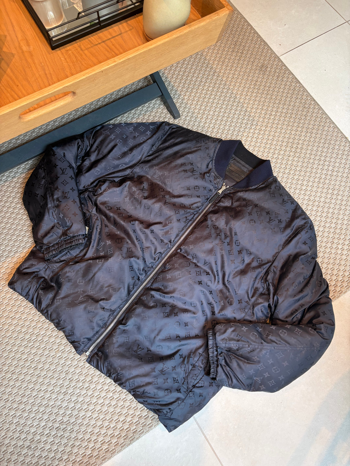 Louis Vuitton Navy Monogram Reversible Bomber Jacket – 54/XL