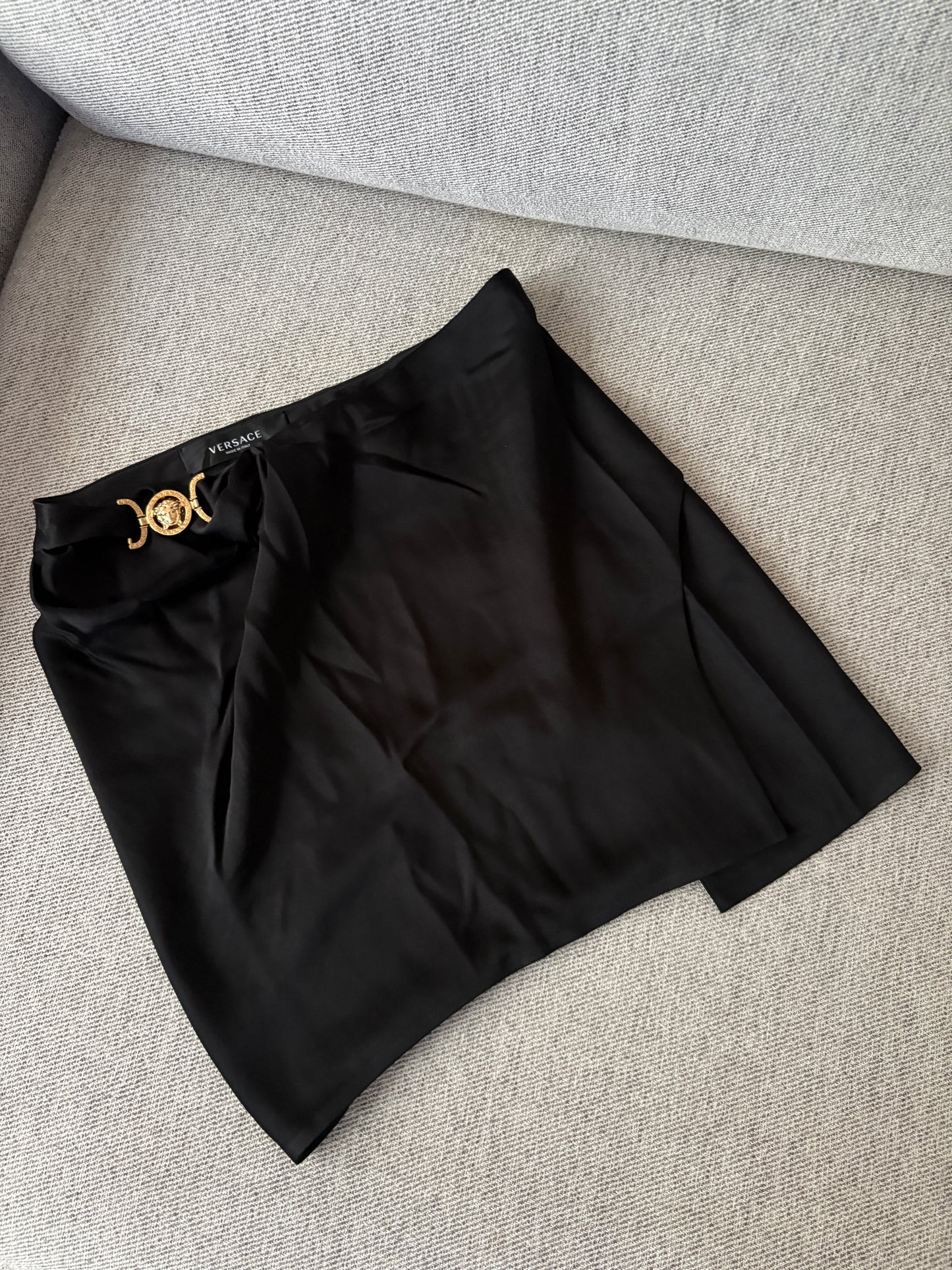 Versace Black and Gold Medusa Mini Skirt – UK8