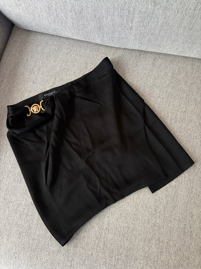 Versace Black and Gold Medusa Mini Skirt – UK8