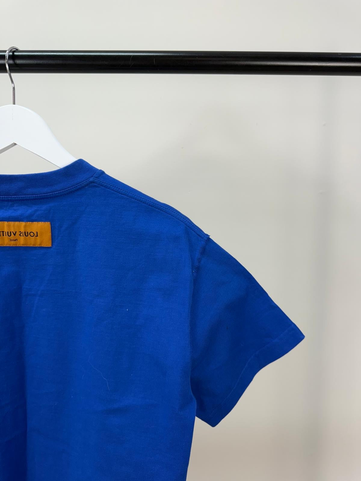 Louis Vuitton Blue LV Embossed Logo on Back T-Shirt - XS