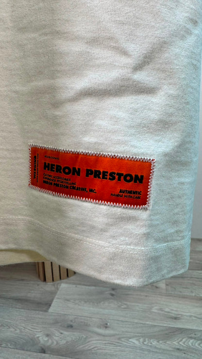 Heron Preston Cream Logo T-Shirt Dress – Small