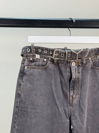 Y/Project Black Denim Buckle Straight Leg Jeans - Unisex denim 27