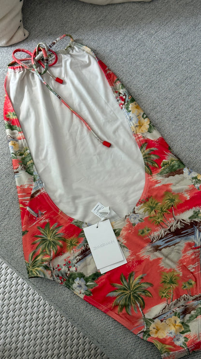 Zimmermann Orange Hawaii Swimsuit New In Tags Size 2/ UK 12