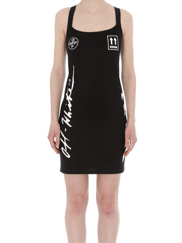 Off-White Black Logo Strap Dress New In TagsUK10