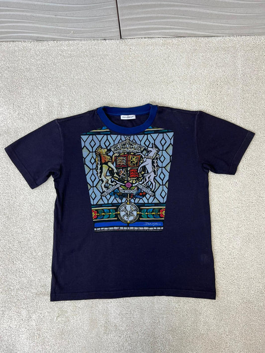 Kids Dolce & Gabbana Navy/Purple Window Shield Print T-Shirt (Age 6)