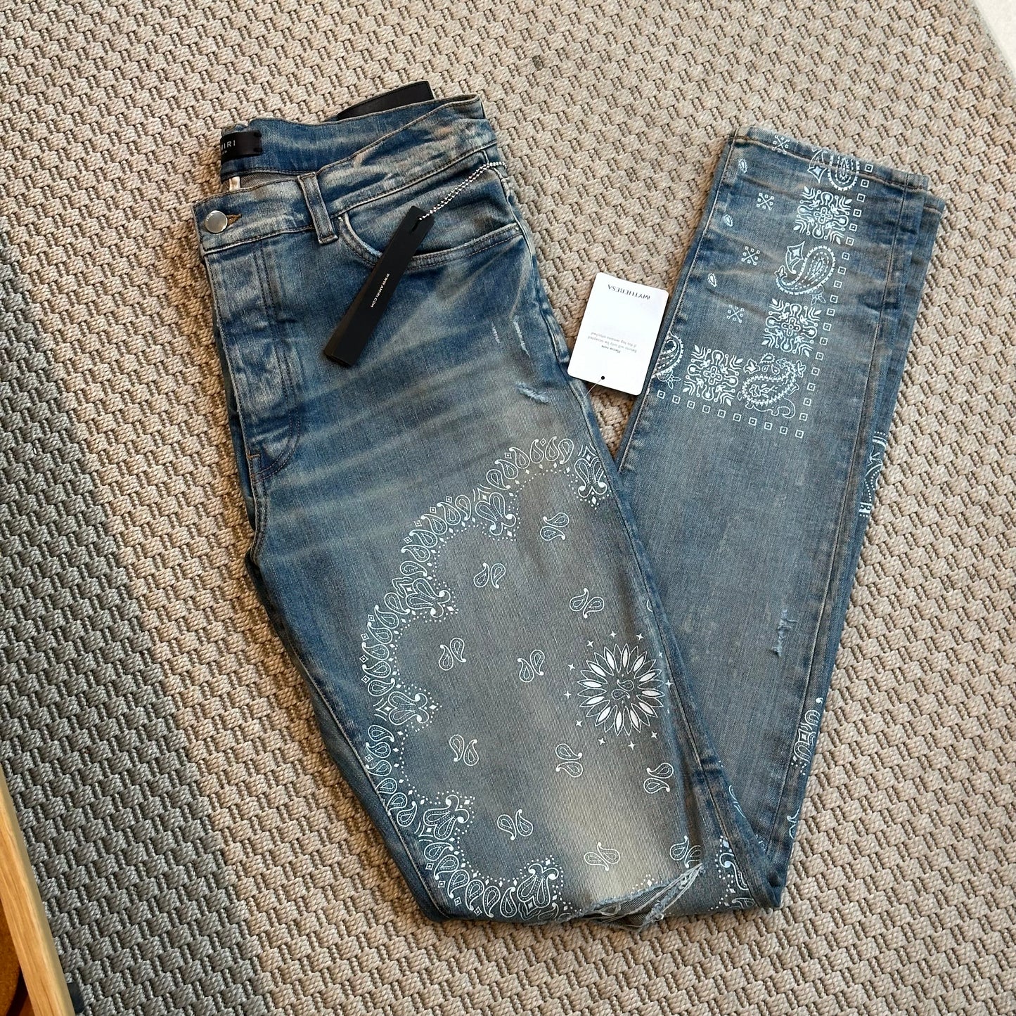 Amiri Blue Bandana MX1 Jeans – New In Tags 36