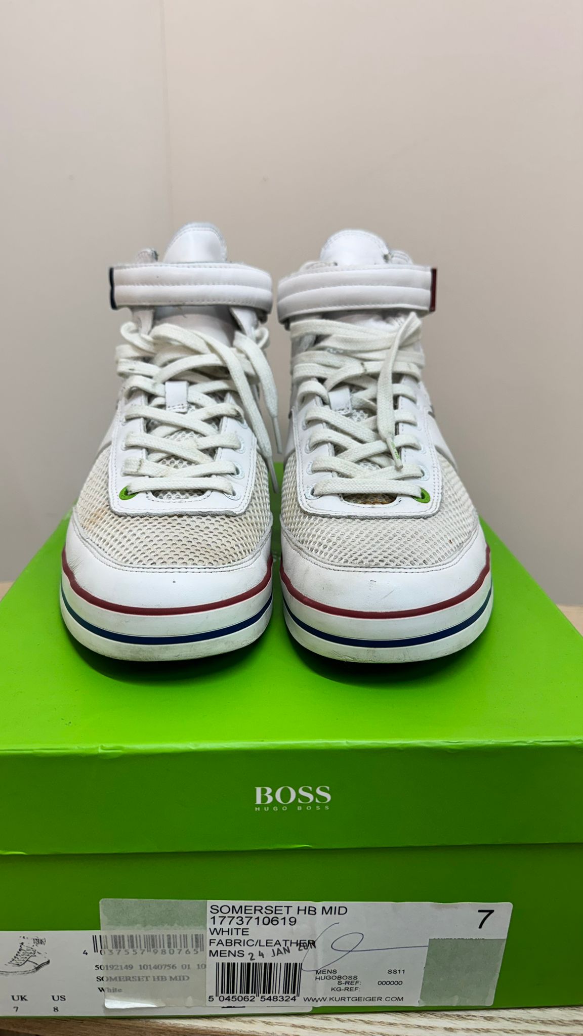 Hugo Boss Mens White Somerset HB High Tops – UK 7