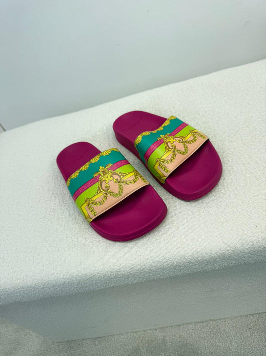 Kids Versace Pink,Green & Blue Slider - EU 35 UK 2.5