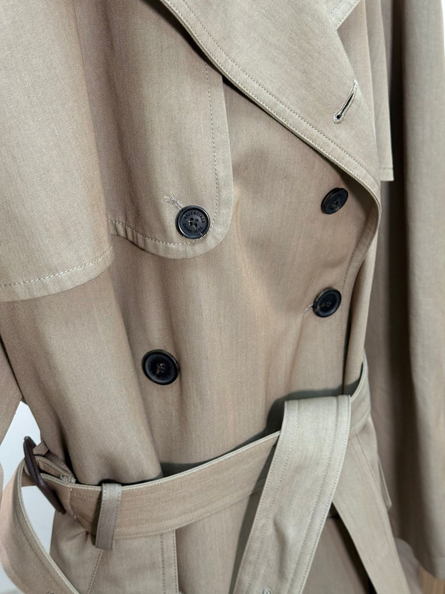 Balenciaga Beige Trench Coat - Size 2/UK10 Medium