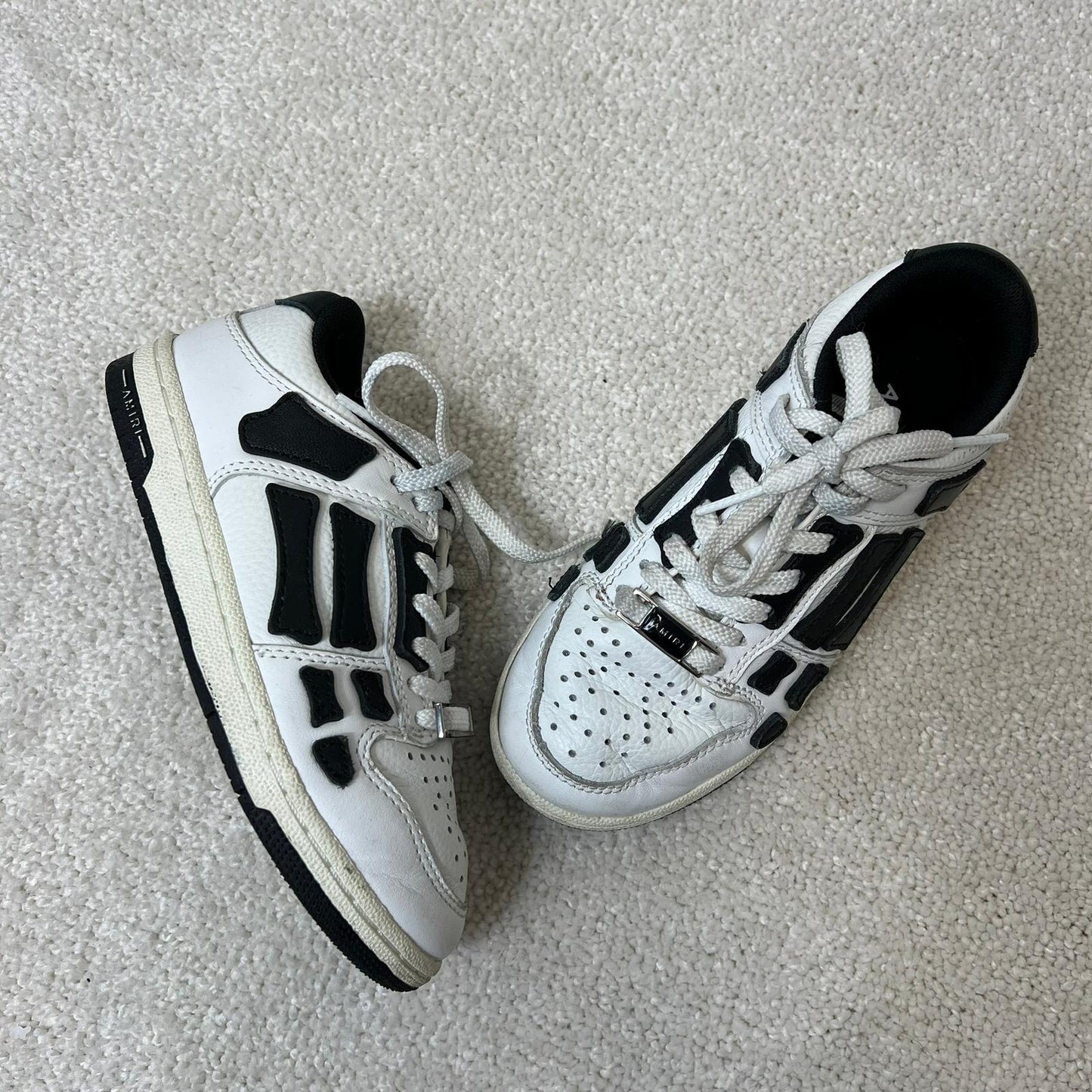 Kids Amiri White & Black Bone Trainers - EU 29