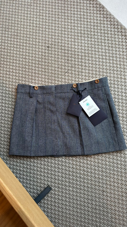 Prada Blue Pinstriped Mini Skirt, Brand New  - IT 38/S-M