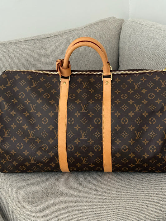 Louis Vuitton Keepall Bandoulière 55 Brown Monogram Bag