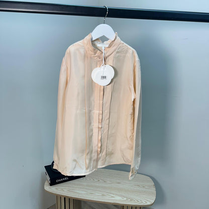 Kids Chloé Coral Logo Silk Frill Collar Shirt – New In Tags Age 12