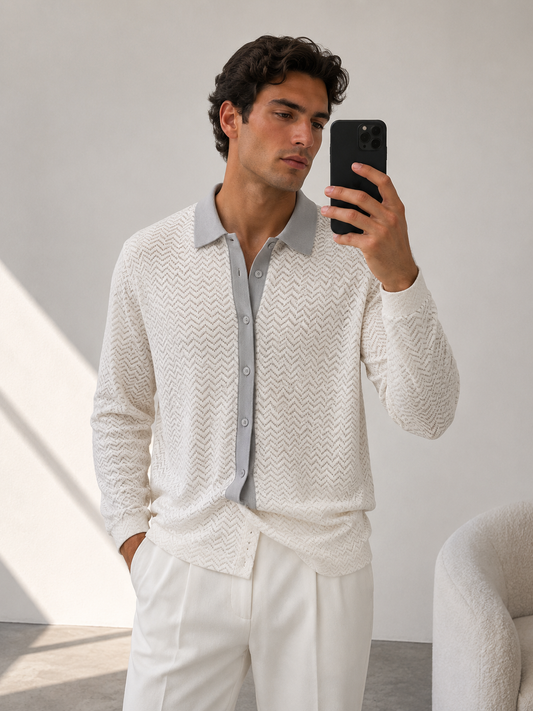 Missoni Long Sleeve Polo Top - Large