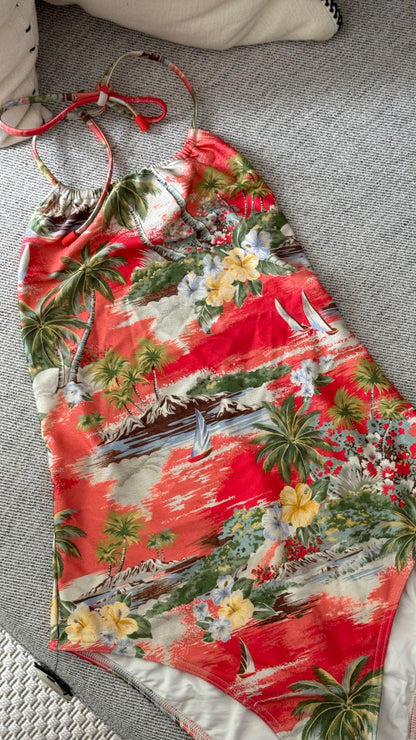 Zimmermann Orange Hawaii Swimsuit New In Tags Size 2/ UK 12