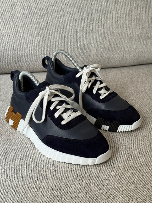 Hermes Navy Gold Bounce Trainers - 40/UK 6