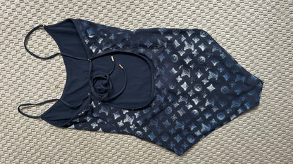 Louis Vuitton Blue Mahina Monogram One Piece Swimsuit-40/UK10