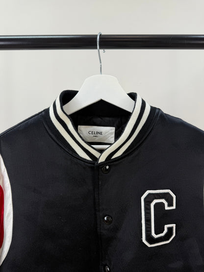 Celine Logo Varsity Bomber-50, UK Large