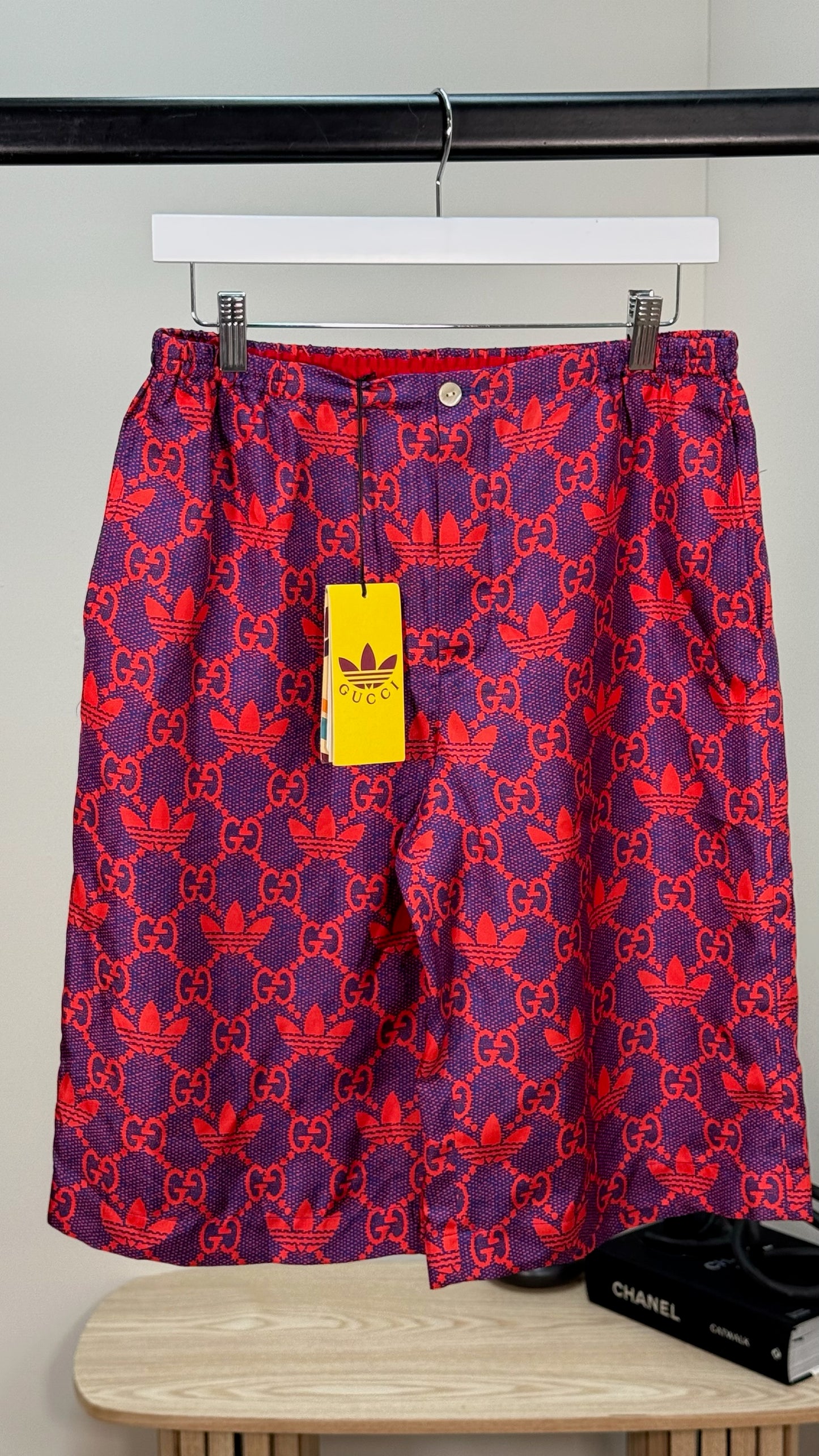 Gucci X Adidas Gucci X Adidas Pink Marco GG Trefoil Print Silk Shorts - Brand New In Tags Size 46/Small