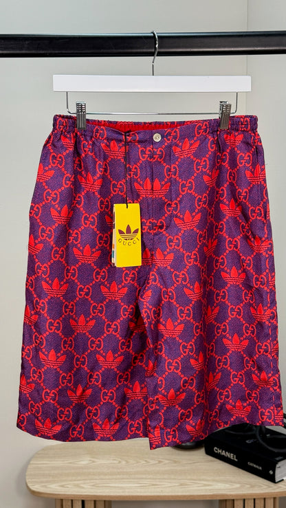 Gucci X Adidas Gucci X Adidas Pink Marco GG Trefoil Print Silk Shorts - Brand New In Tags Size 46/Small