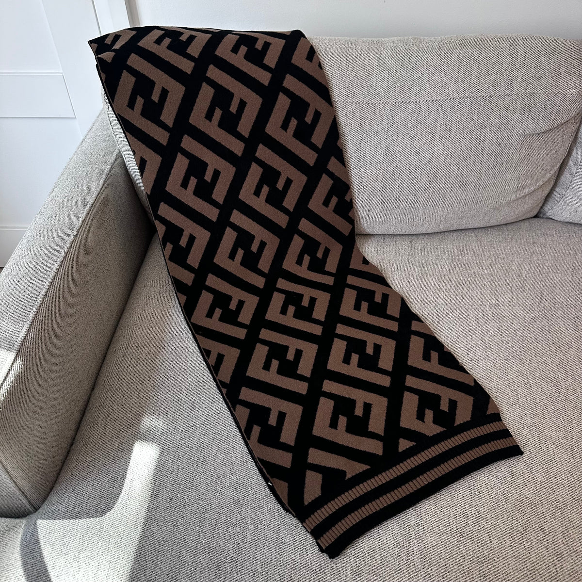 Fendi Black FF Print Scarf