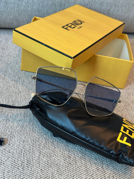 Fendi Blue Two Tone Pentagon Frame Sunglasses